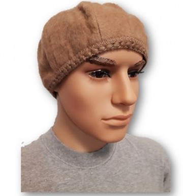 Beige alpaca men beret