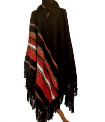 Black alpaca poncho