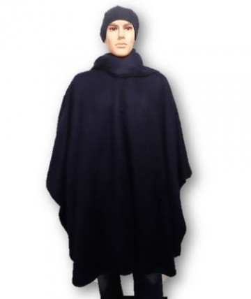 Blauw alpacawol cape