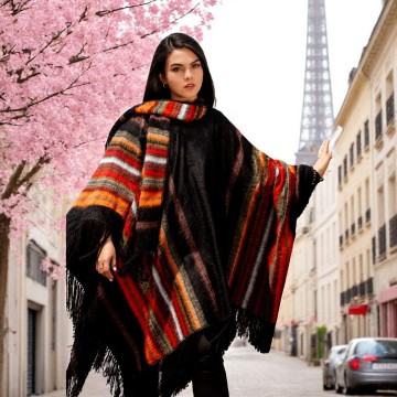 Dames alpaca poncho 29