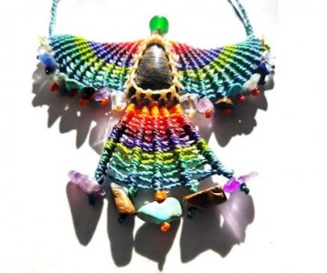 Eagle macrame necklace men