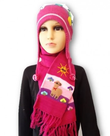 Fuchsia gebreide muts