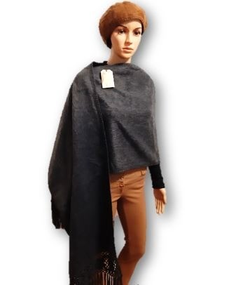 Grijs alpaca wool shawl