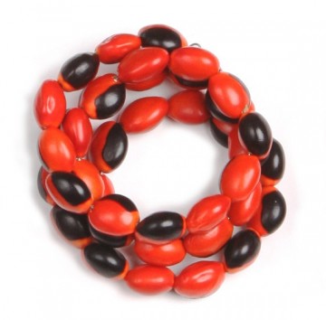 Huayruro lucky seeds  Red & Black ecofriendly Wrapping Bracelet
