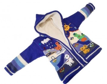 Indogo gebreide hoodie