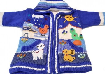 Indogo gebreide vesten