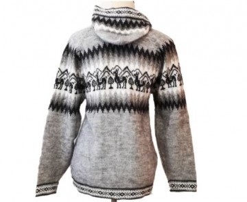 Light grey alpaca woman hoodie