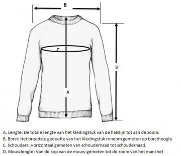 Maat tabel hoodie 19