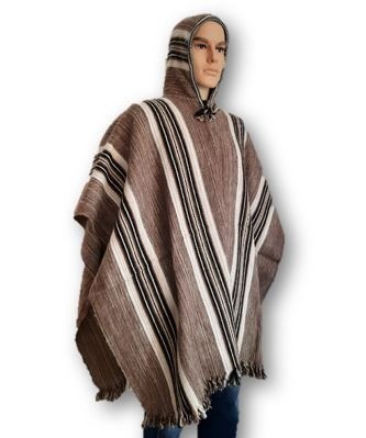 Mens hooded poncho 0