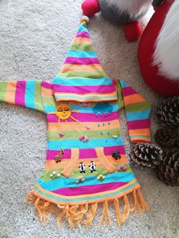 Multicolor wolle tuniek