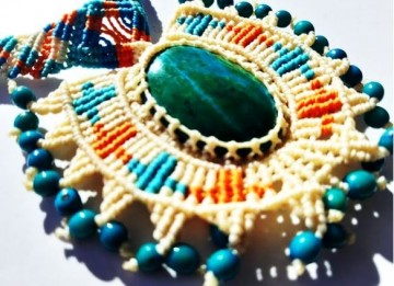 Necklace gemstone chrysocolla