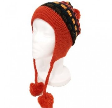 Orange alpaca muts dames