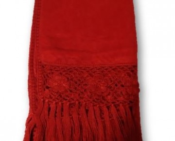 Red alpaca scarf 0