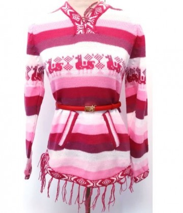 Roze alpaca wol dames trui