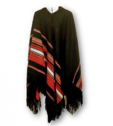 Zwart alpaca poncho