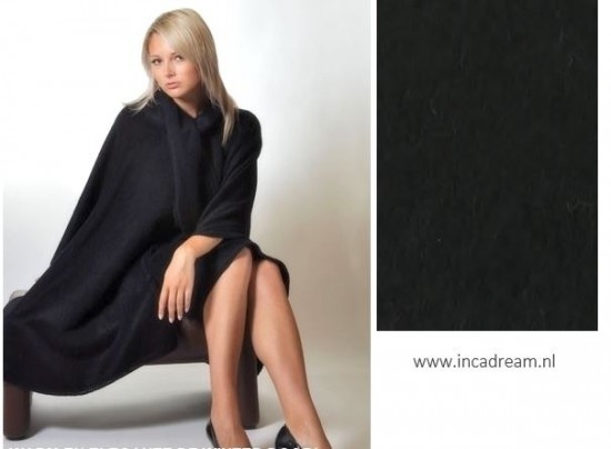 Alpaca wol cape zwarte