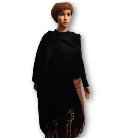 Black alpaca shawl