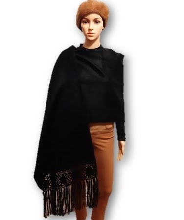 Black sjaal alpaca