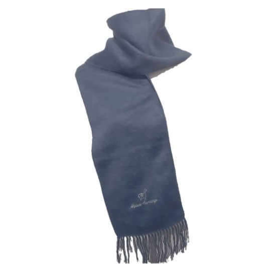 Blauwe alpaca wol sjaal