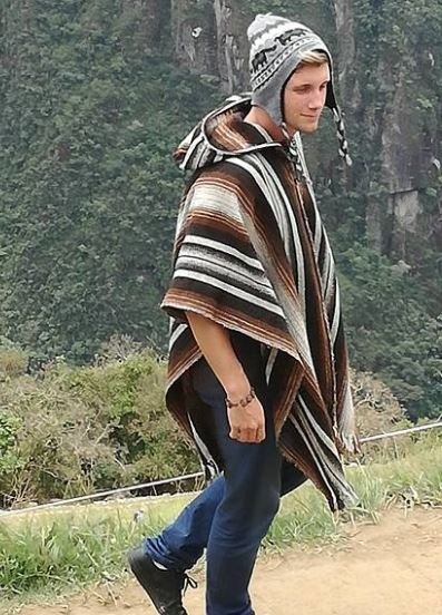 Mens hooded poncho
