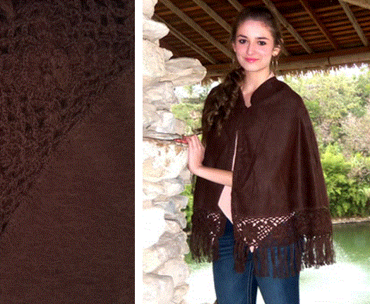 Bruine alpacawol cape