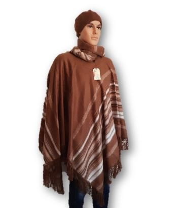 Camel heren poncho