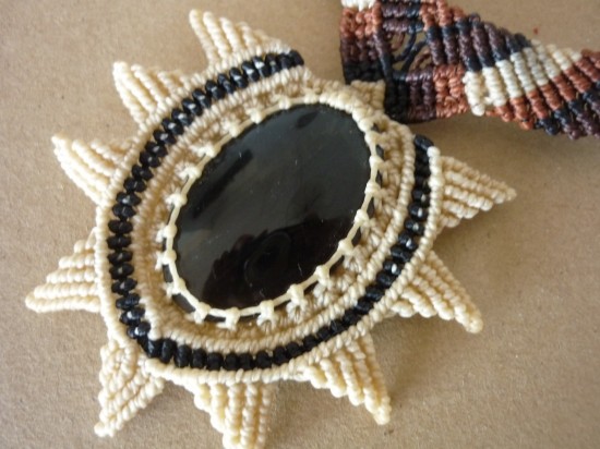 Choker macrame onyx