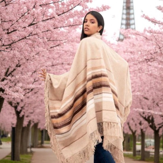 Dames alpaca poncho 19