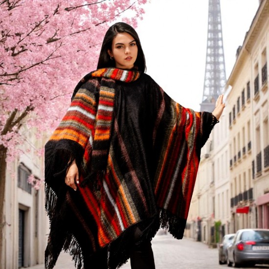 Dames alpaca poncho 29