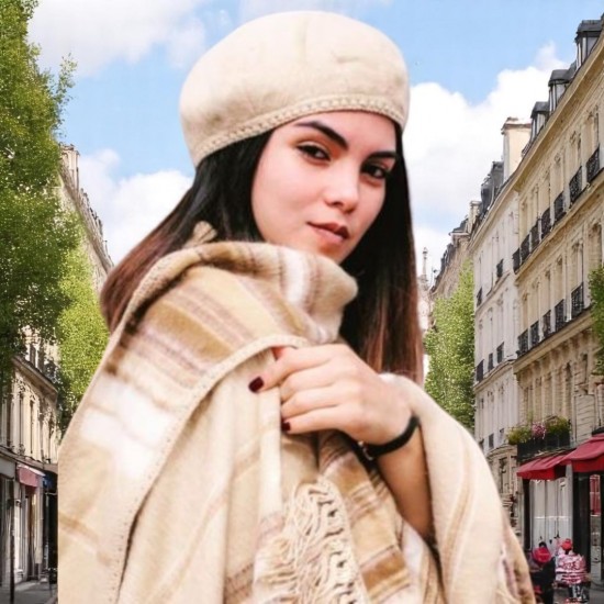 Dames alpaca poncho 41