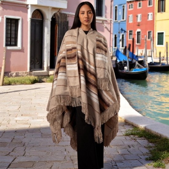 Dames alpaca poncho 6