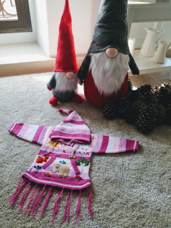 Gebreide jurk met patches