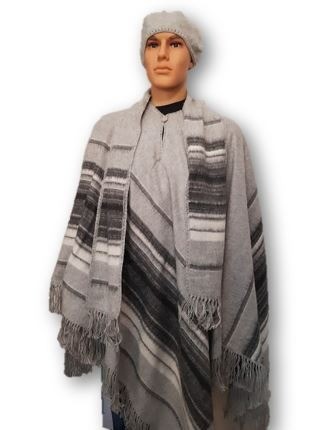 Grijze heren poncho