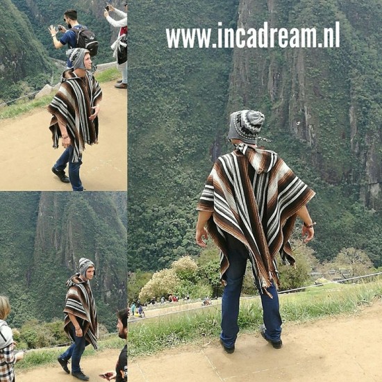 Mens hooded poncho