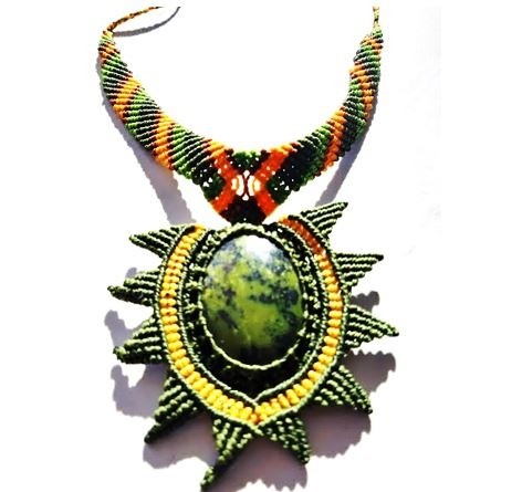 Labradoriet macrame necklace