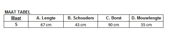 Maat tabel llama trui capuchon 2