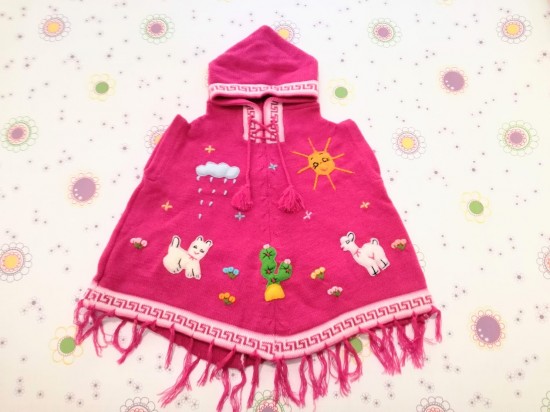 Meisje poncho fuchsia