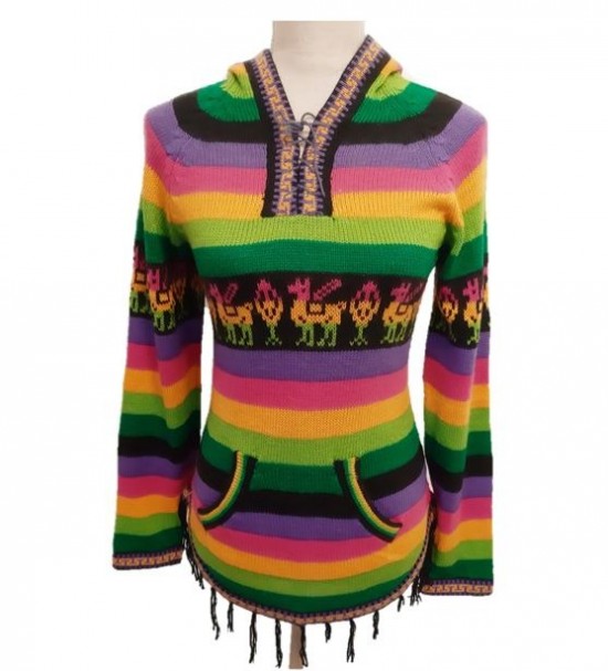 Multicolor alpaca dames pullover