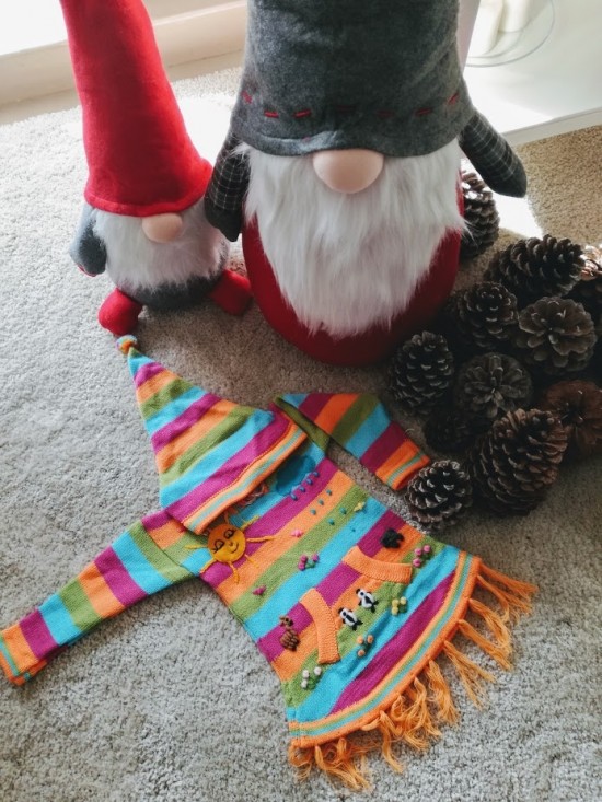 Multicolor wolle tuniek meisje