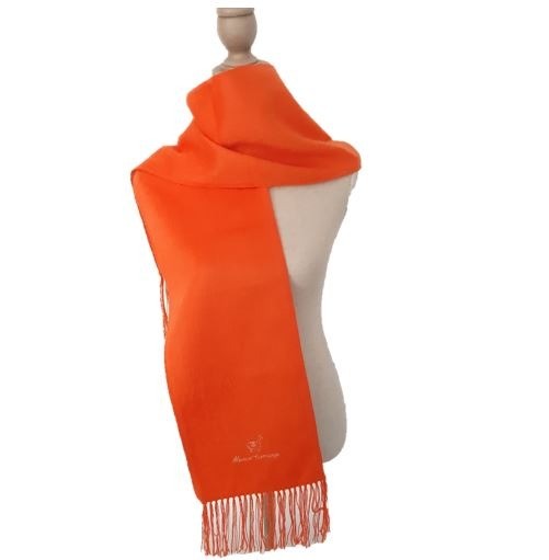 Orange alpaca wol sjaal