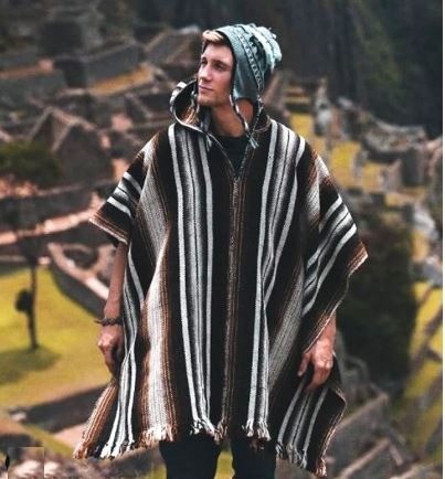 Mens hooded poncho