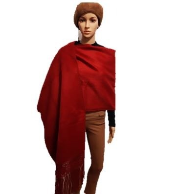 Red alpaca shawl