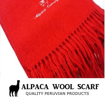 Red alpacawol scarf