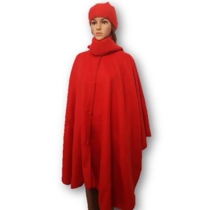 Rode alpaca wol poncho