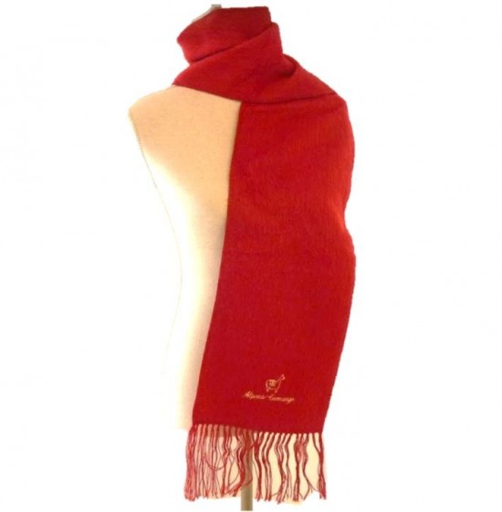 Rode alpacawol sjaal
