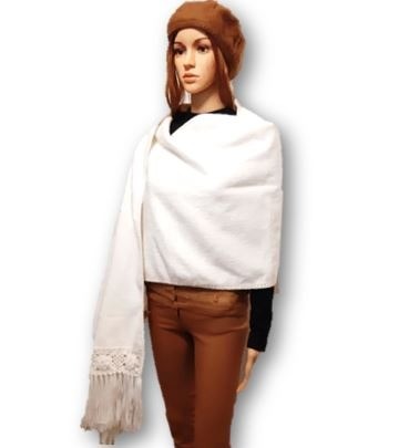 White alpaca shawl