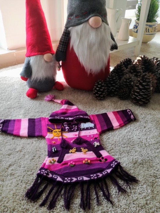 Wolle jurk peru paarse