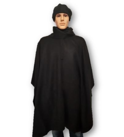Zwarte alpaca heren cape
