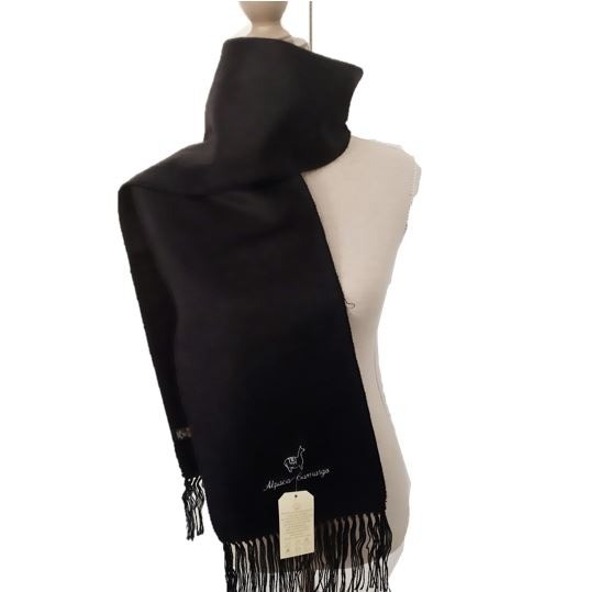 Zwarte alpaca wol sjaal