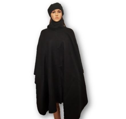 Zwarte alpacawol cape